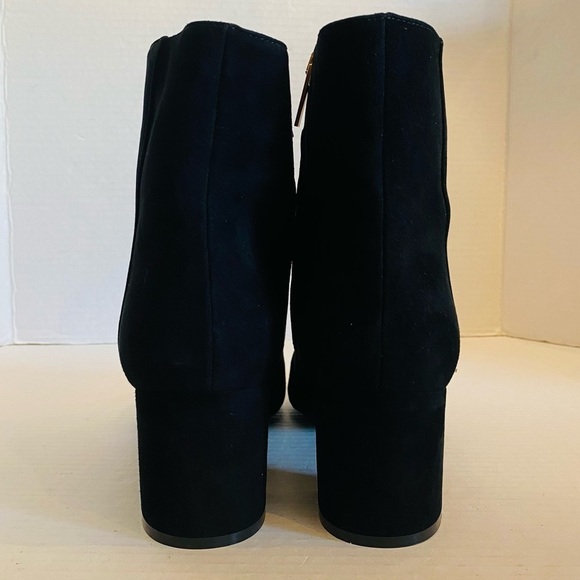 BRUNO MAGLI Vinny Suede Ankle Booties Made in ITALY Block Heel Black Size 12 NEW - Picture 5 of 16